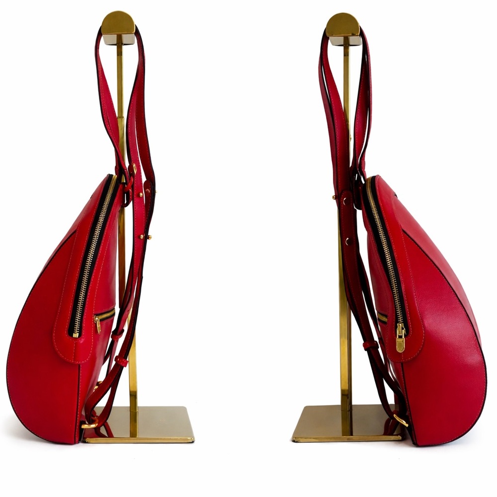 Delvaux • Amitie Red Leather Backpack, Excellent Condition - Picture 4 of 17
